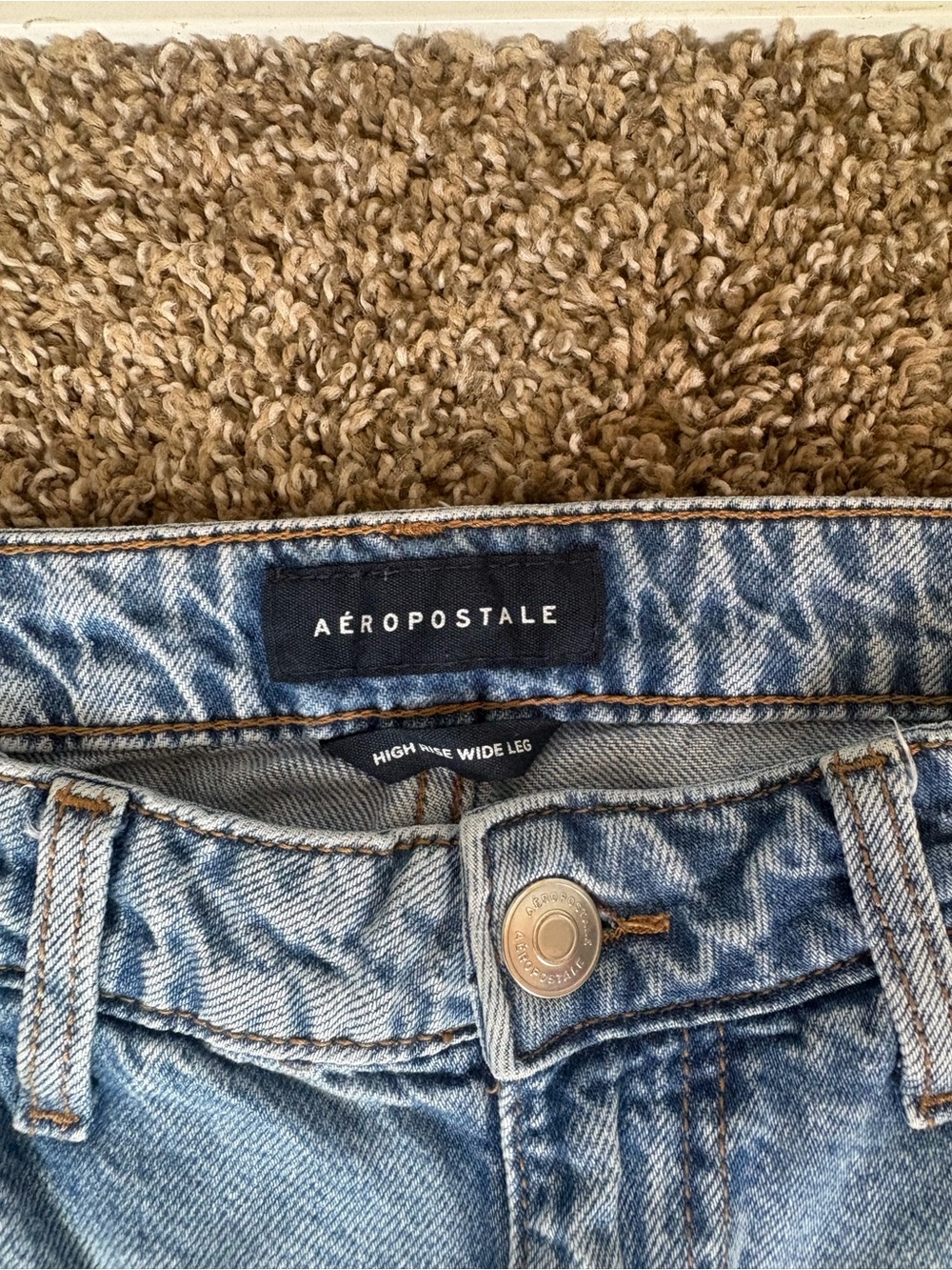 Aeropostale Jeans Womens Size 2 Wide Leg Cargo High Rise Blue - Picture 5 of 10